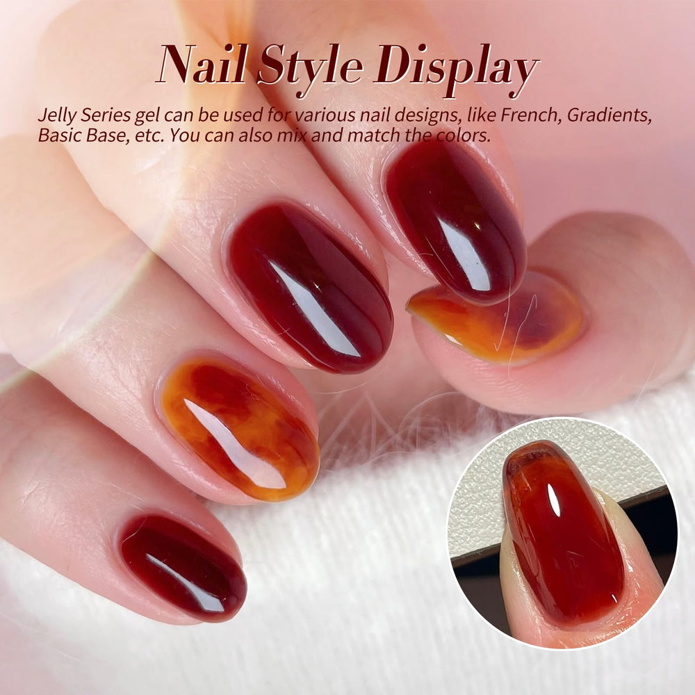Born Pretty Blooming Marble jelly gel polish creates dimensional nail art.