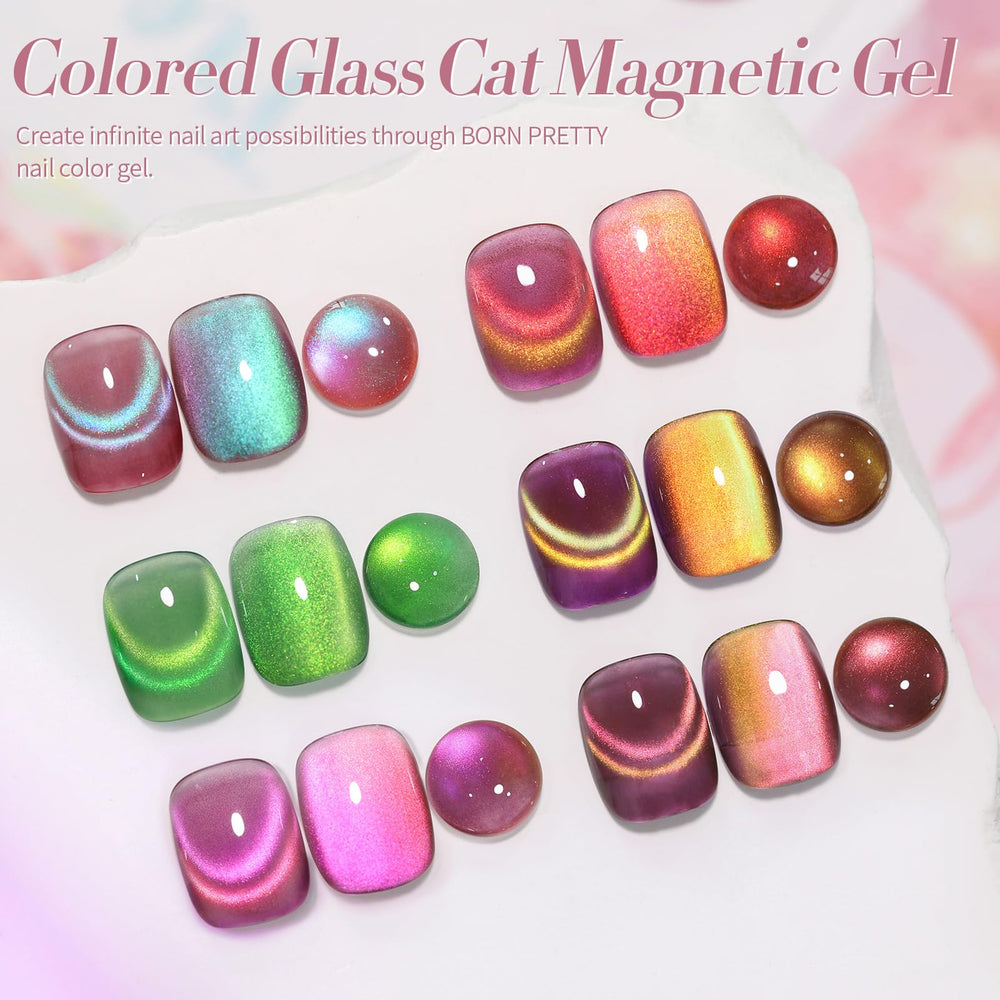 Born Pretty cat magnetic-eye blue gel polish with a luminous color shift.