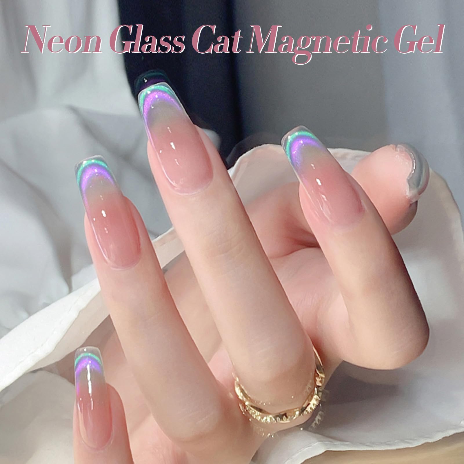 Born Pretty holographic glitter with cat-eye effect provides versatile shimmer.