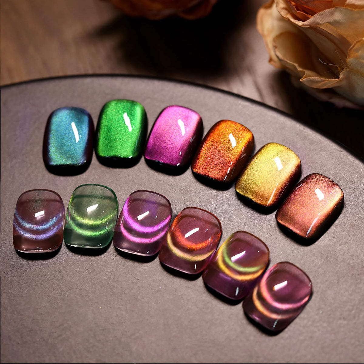 Born Pretty cat magnetic-eye pink gel polish delivers a bold cat-eye shimmer.