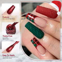 Born Pretty Christmas gel nail polish gold glitter bottle delivers luxe shimmer for party-ready nails.