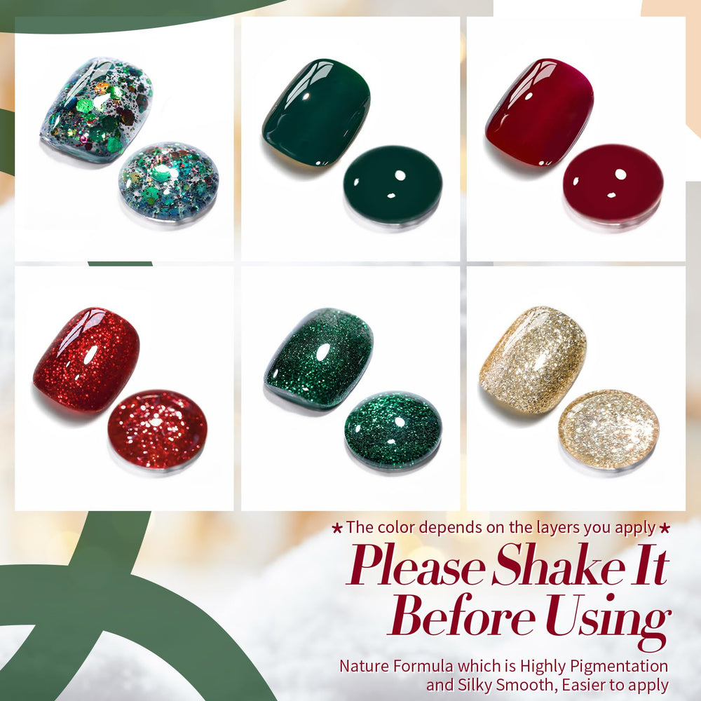Born Pretty Christmas gel nail polish set packaging for gifting and DIY nail art at home.