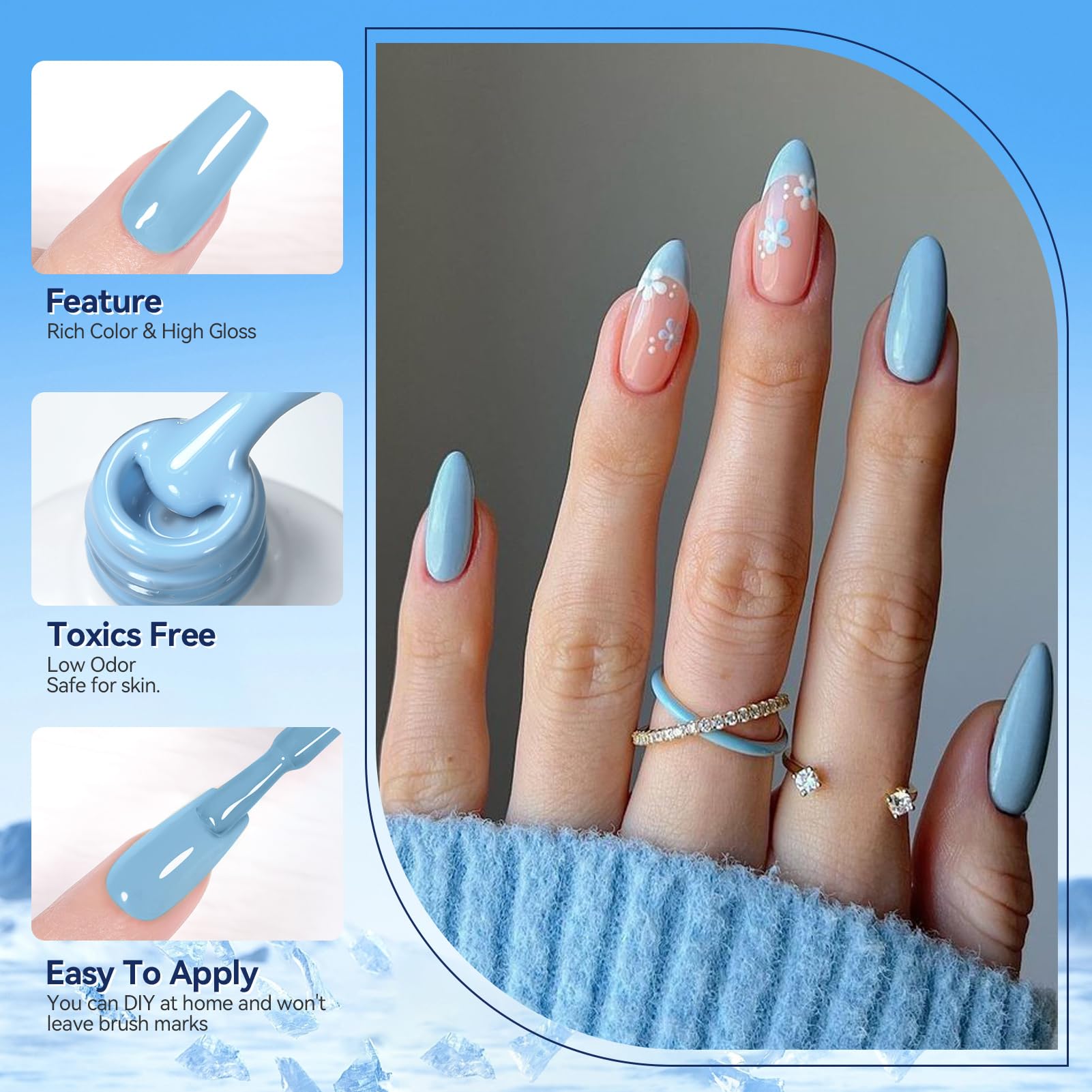 Born Pretty deep navy blue gel polish delivers rich color