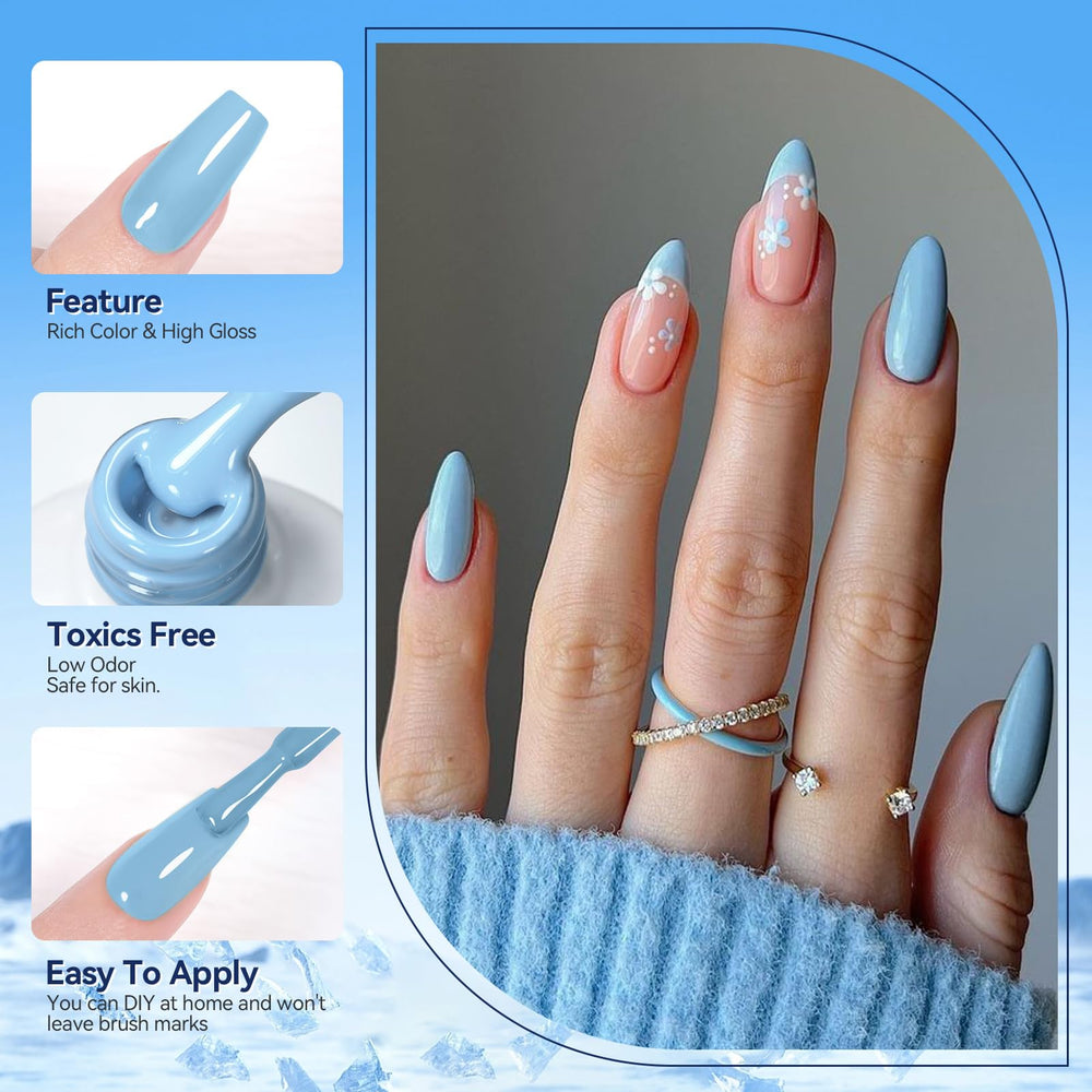 Born Pretty deep navy blue gel polish delivers rich color