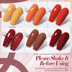 Born Pretty fall-winter brown red gel polish bottle with deep pigment for smooth application