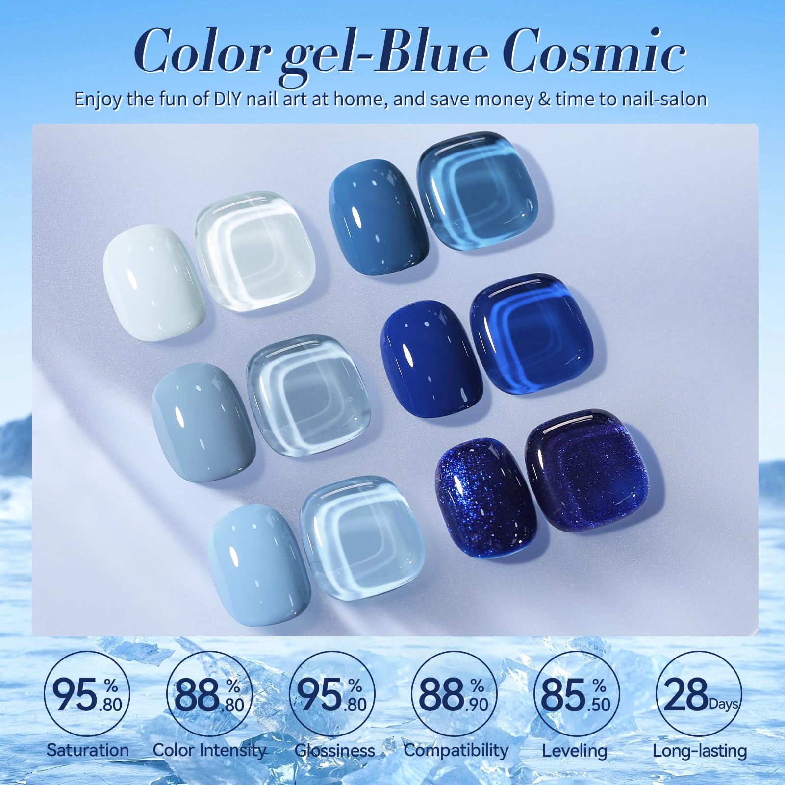 Born Pretty glitter navy blue gel polish adds nightlife sparkle
