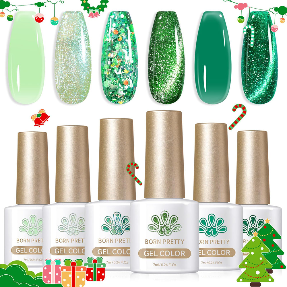 Born Pretty green cat-magnetic-eye gel polish creates playful nail-art effects.