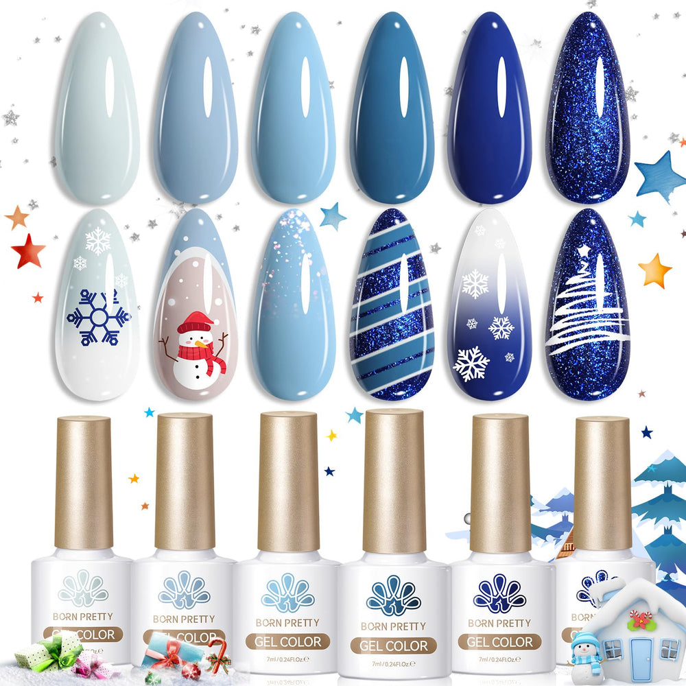 Born Pretty haze blue gel polish for versatile year-round style
