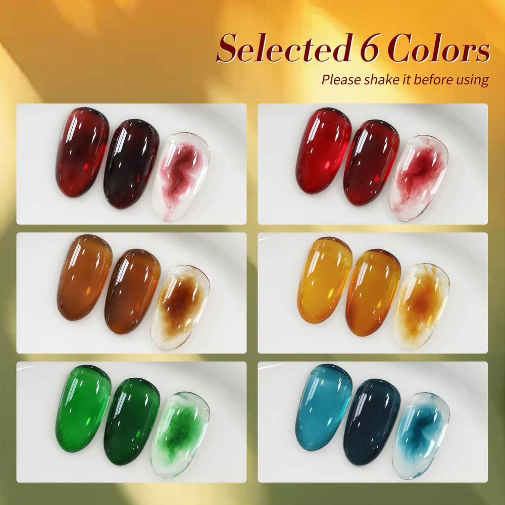 Born Pretty jelly gel nail polish application steps image shows easy layering.