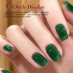 Born Pretty jelly gel nail polish green bottle for fresh modern looks.