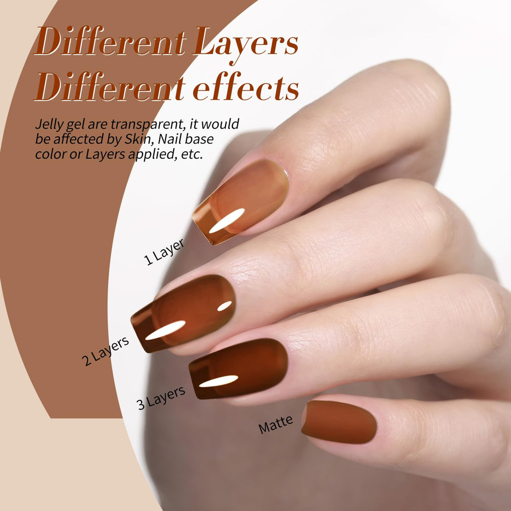 Born Pretty jelly gel nail polish transparent semi-transparent gloss for layered looks