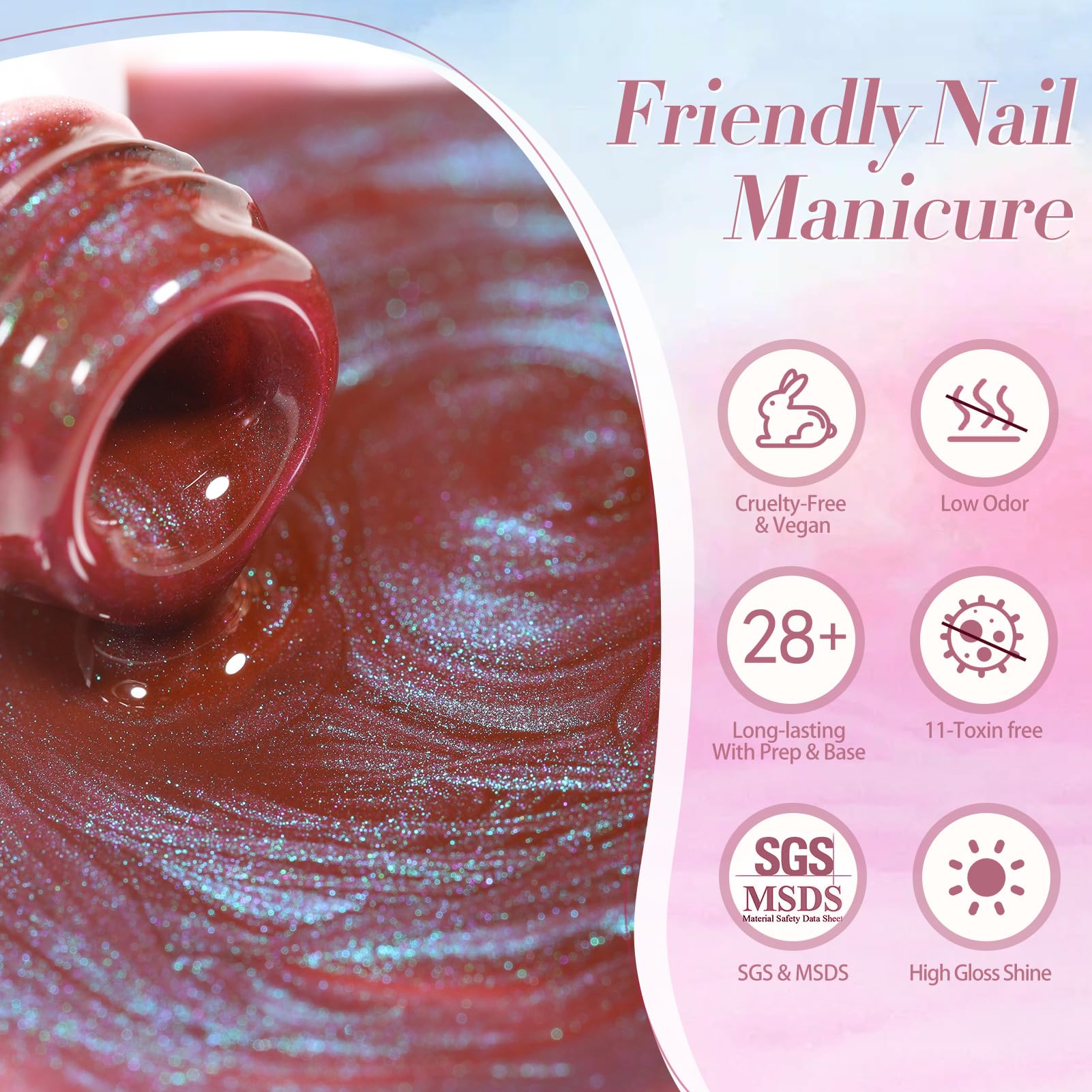 Born Pretty nail-polish bottle-aurora gloss highlights a luminous finish for home manicures.