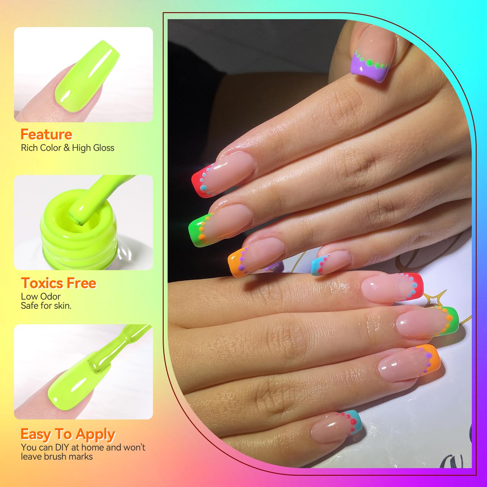 Born Pretty neon green gel bottle for fresh, modern nail designs.