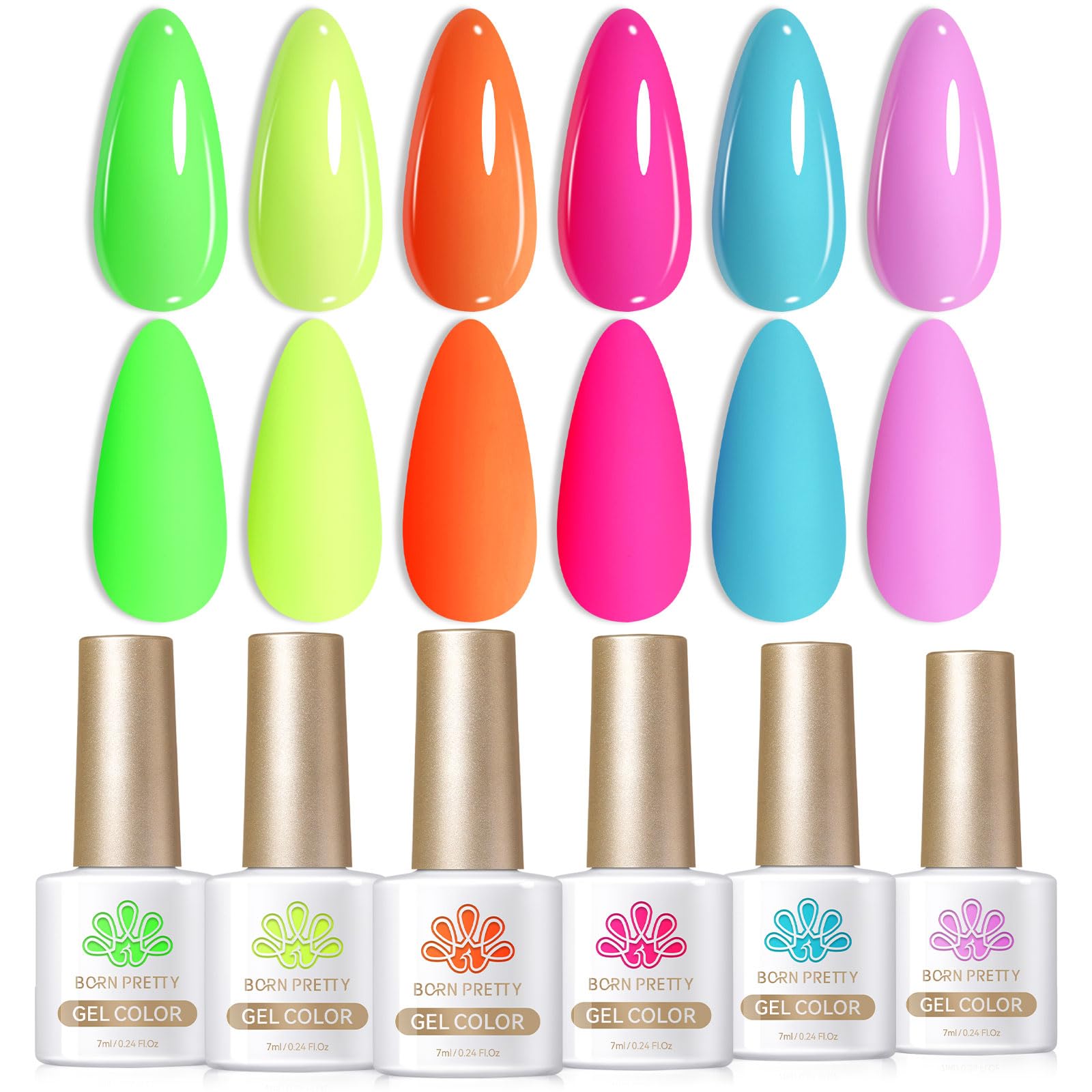 Born Pretty neon orange gel nail polish bottle shows vibrant color for bold manicures.