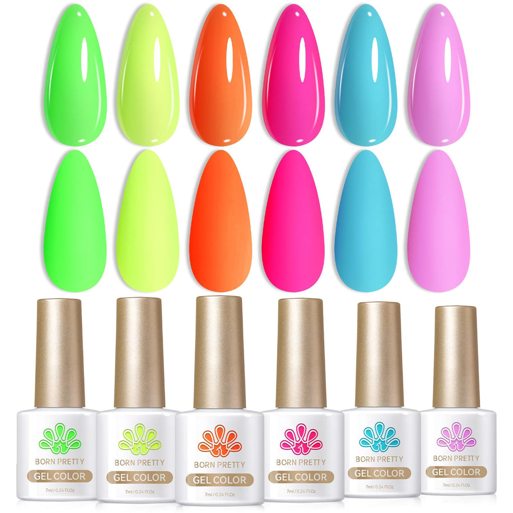 Born Pretty neon orange gel nail polish bottle shows vibrant color for bold manicures.