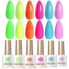 Born Pretty neon orange gel nail polish bottle shows vibrant color for bold manicures.