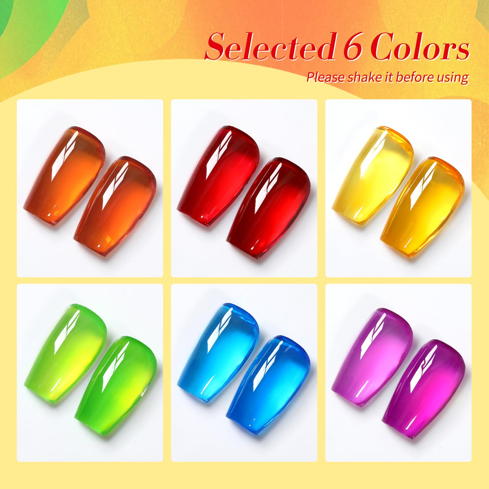 Born Pretty neon jelly gel polish orange glow bottle for bright accent nails.