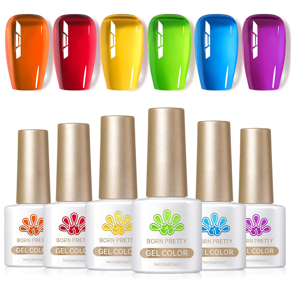Born Pretty neon jelly gel polish red bottle for bold nightlife nails with shine.