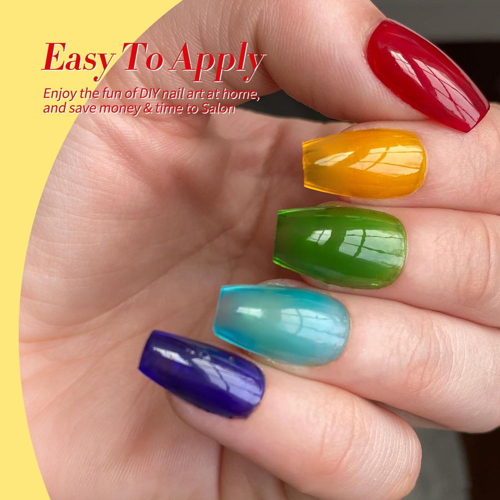 Born Pretty neon jelly gel polish yellow shine on a swatch for sunny looks.