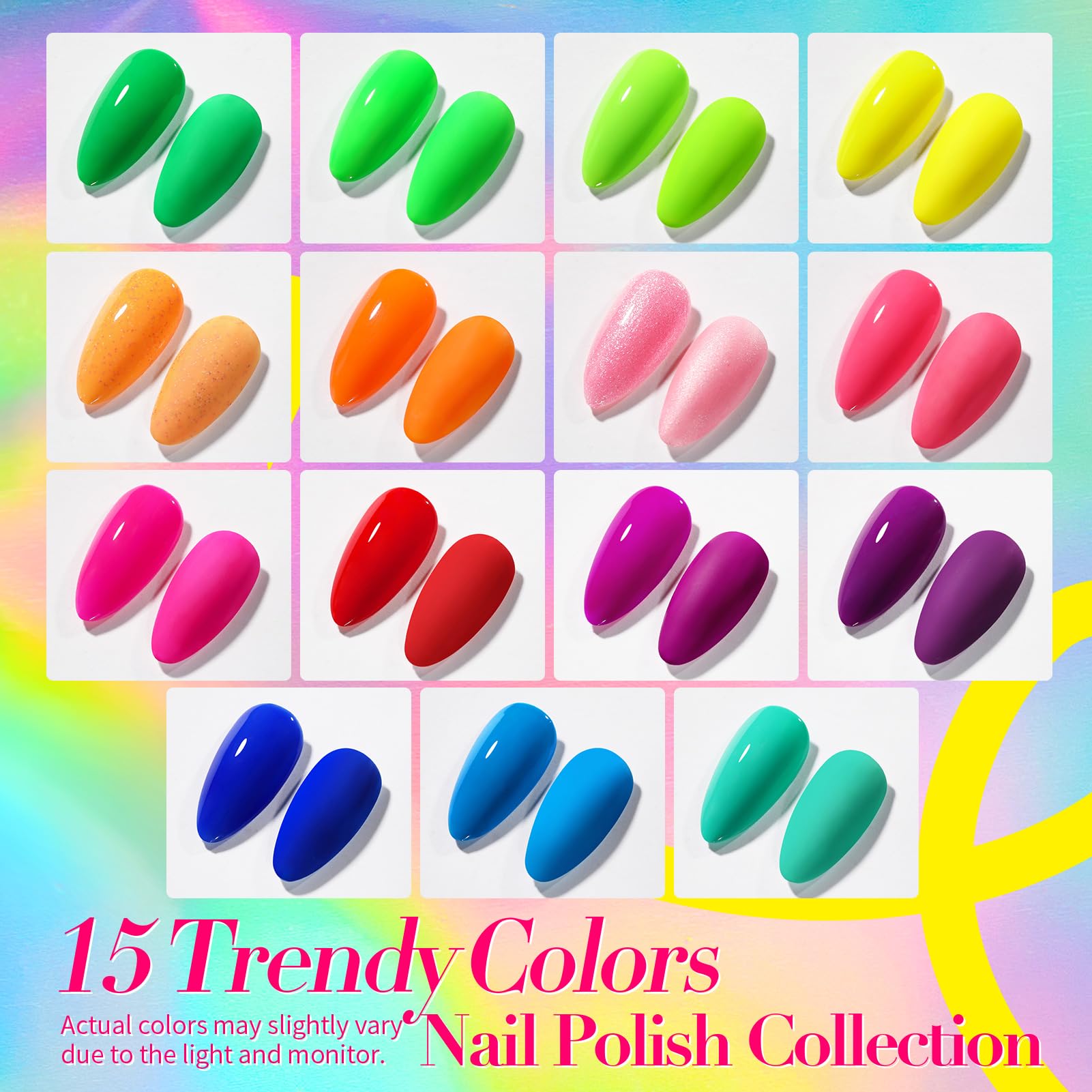 Born Pretty Neon Nail Polish Set beginner-friendly colors for easy DIY nails.