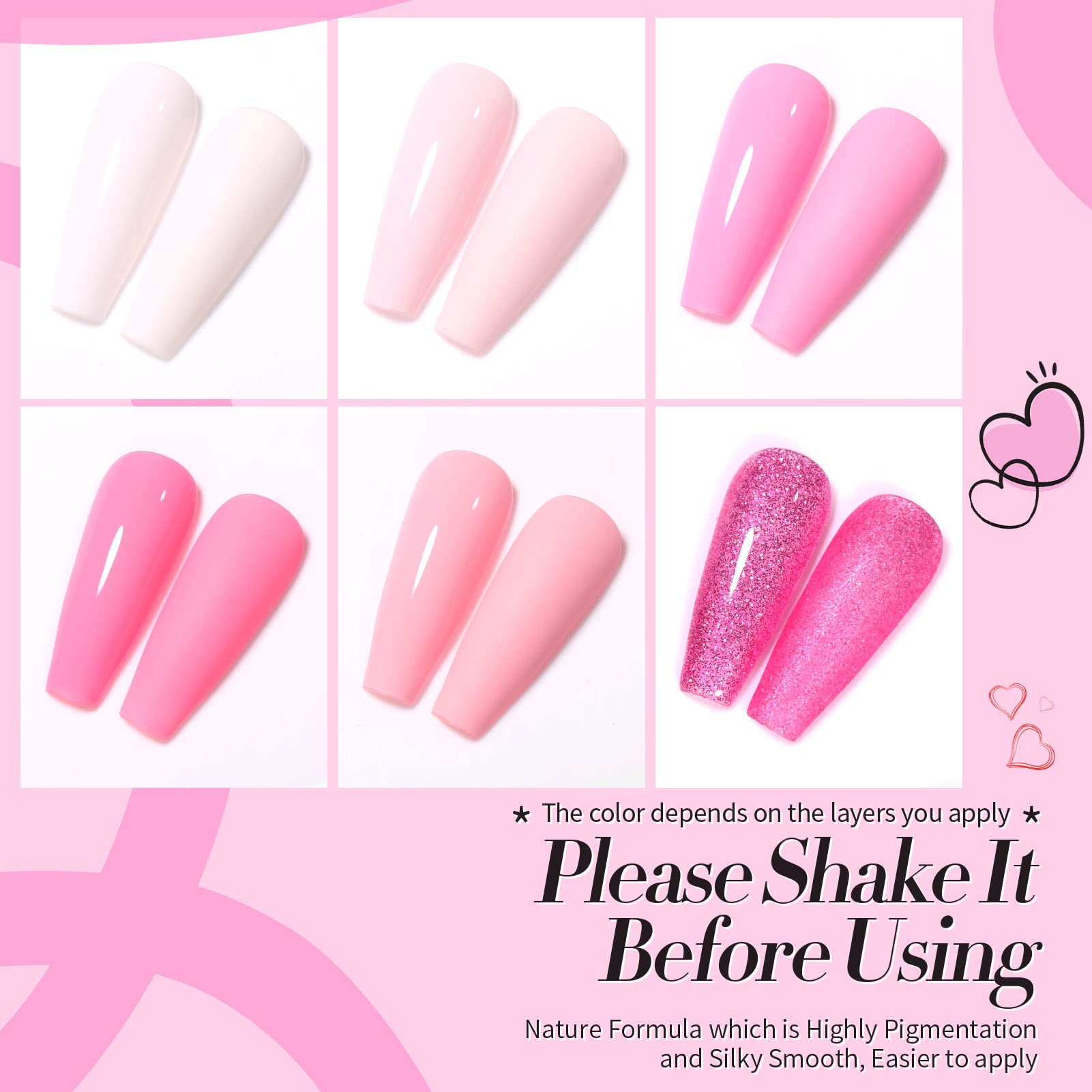 Born Pretty nude pink gel collection offers elegant shades for professional-looking nails at home.