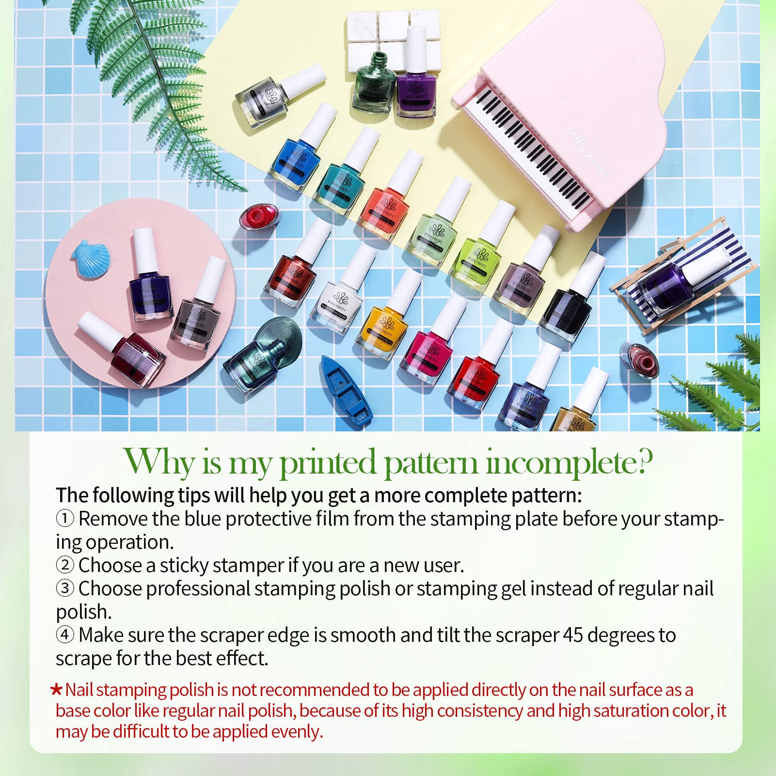 Born Pretty professional nail art kit suitable for stamping plates and designs.