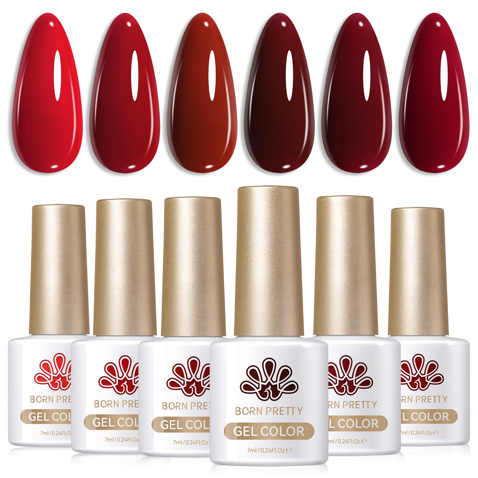 Born Pretty red gel nail polish bottle burgundy shows rich fall color and salon-worthy shine