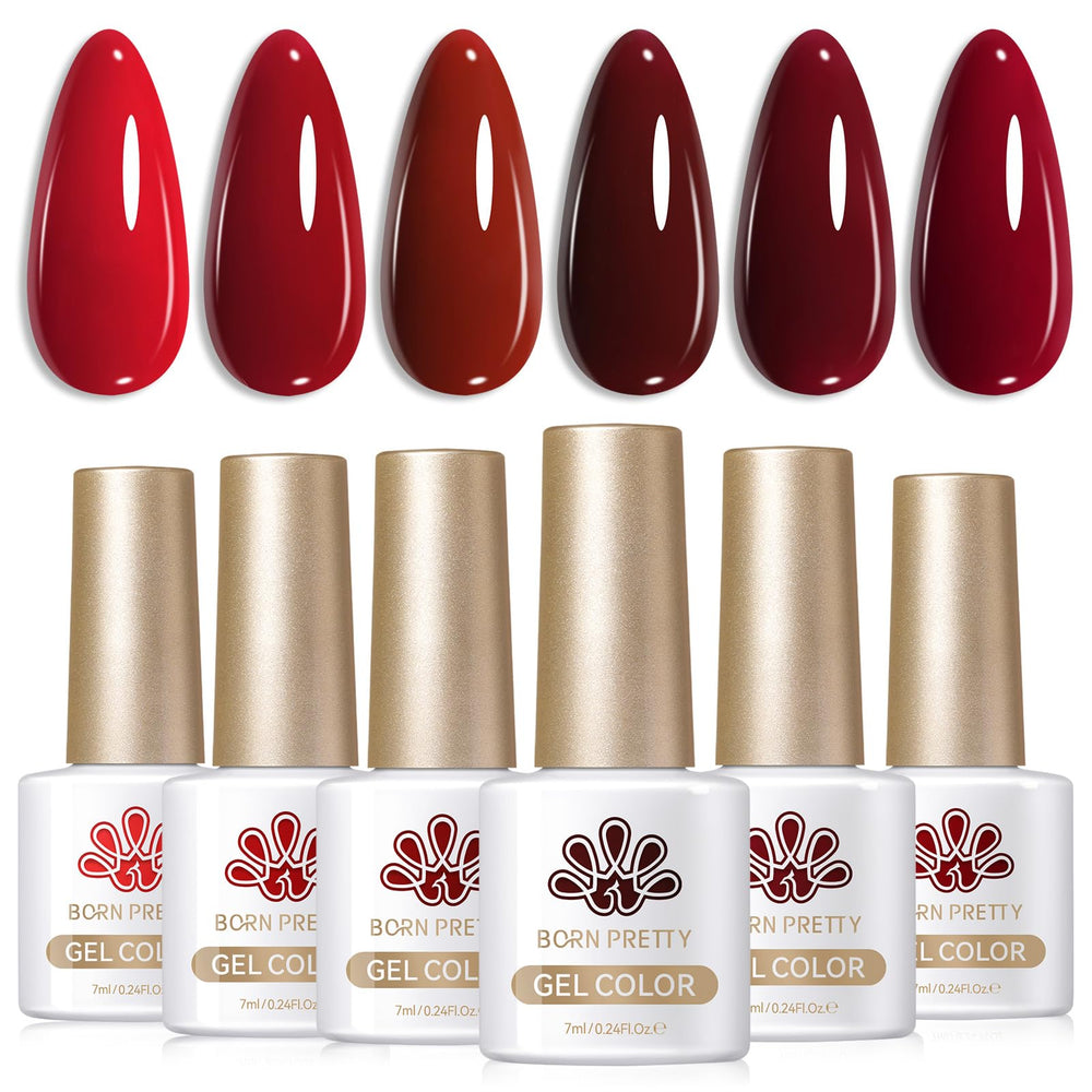 Born Pretty red gel nail polish bottle burgundy shows rich fall color and salon-worthy shine