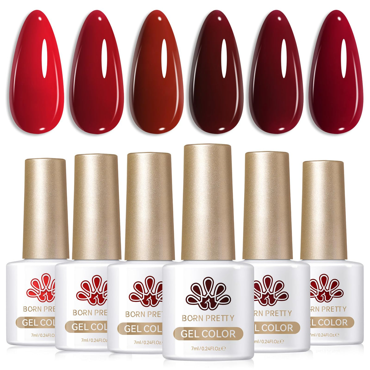 Born Pretty red gel nail polish bottle burgundy shows rich fall color and salon-worthy shine