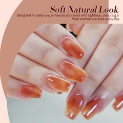 Born Pretty Red jelly gel polish adds vibrant color with glassy finish.