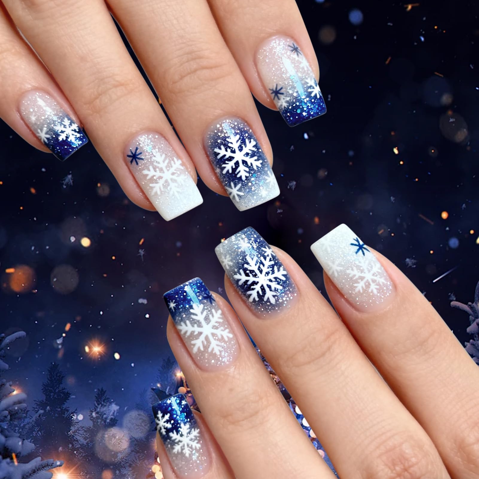 Born Pretty royal blue glitter gel polish bottle captures festive, reflective sparkle.