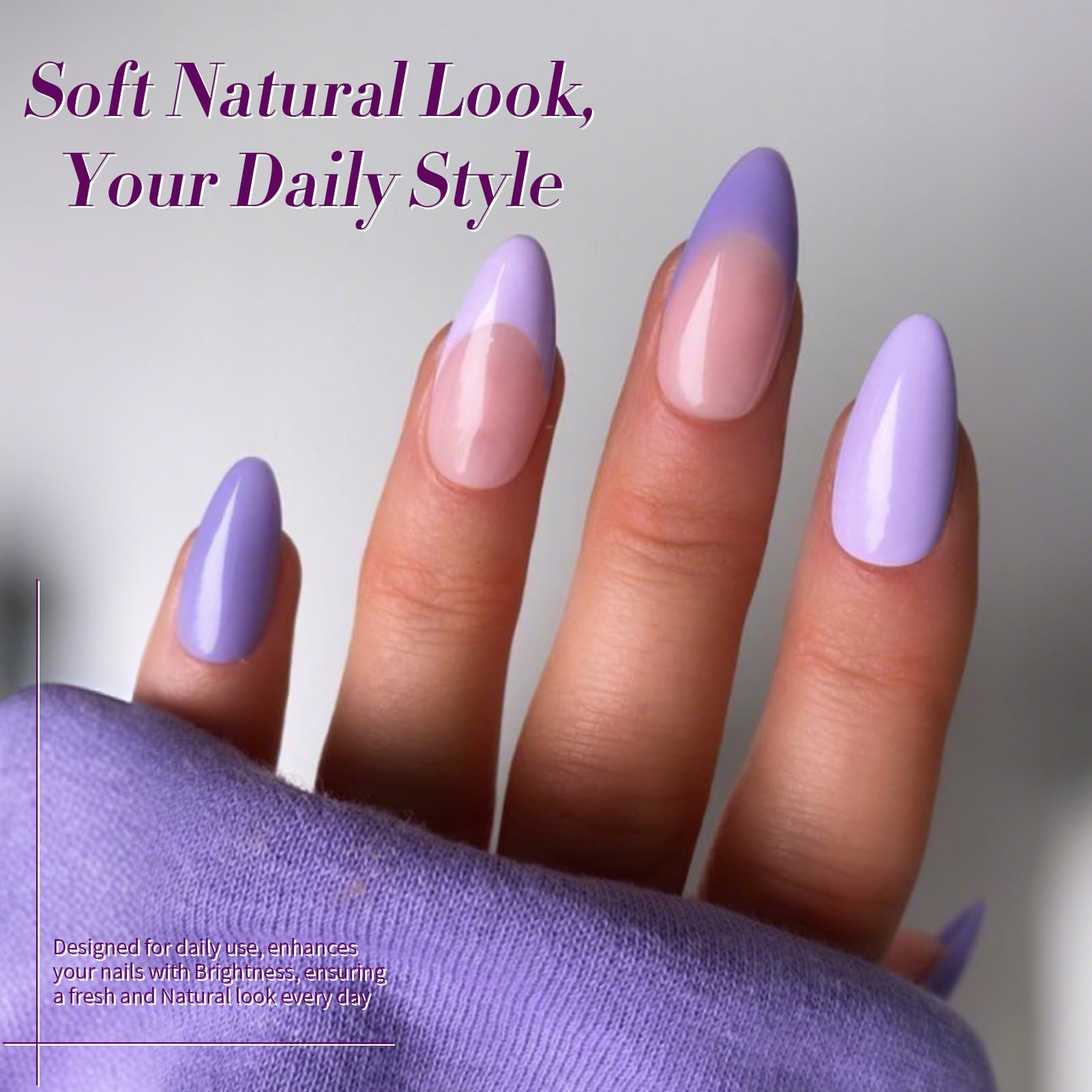 Born Pretty Purple Gel Nail Polish Set base top coat separated demonstrates professional layering