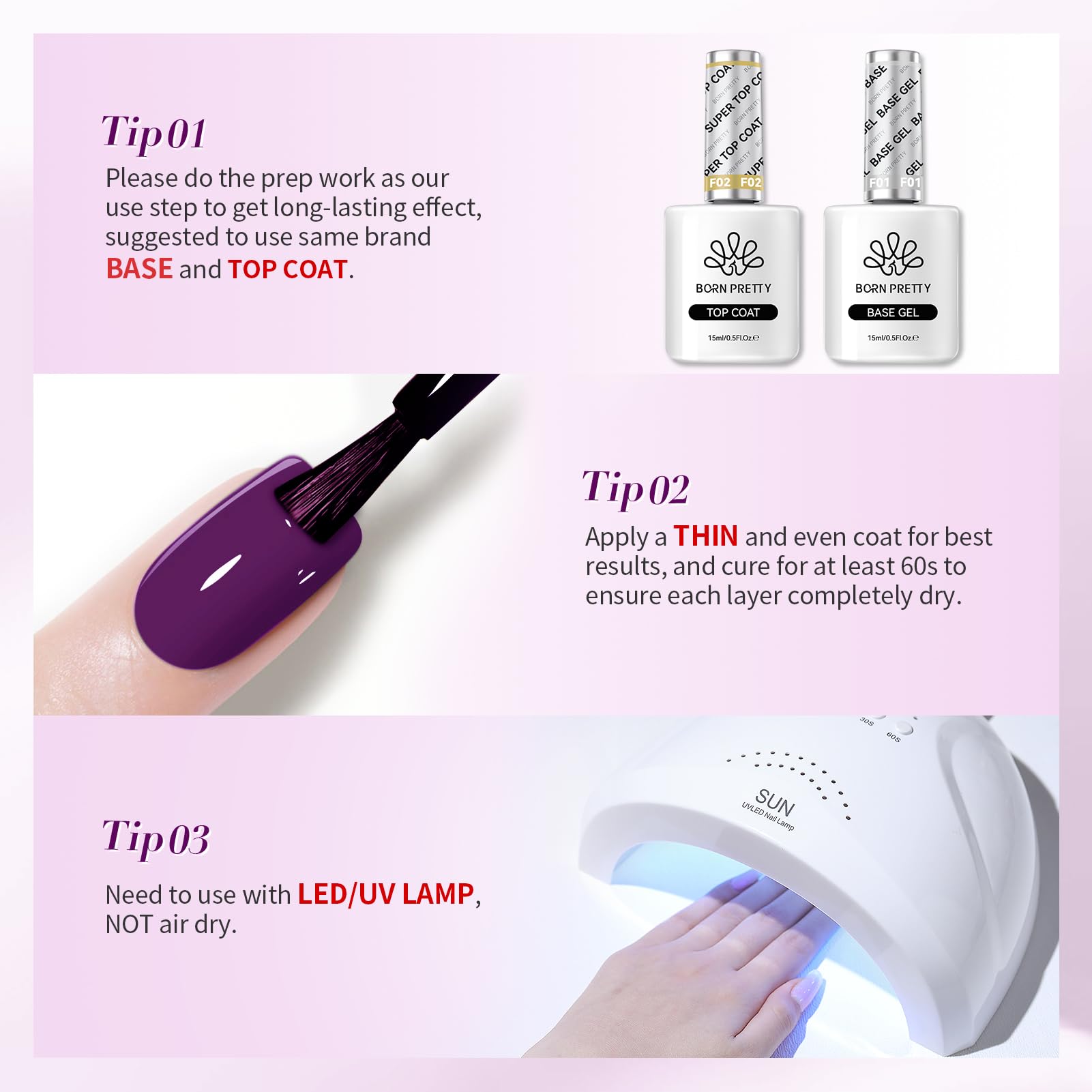 Born Pretty Purple Gel Nail Polish Set holiday gift ready at home manicure idea