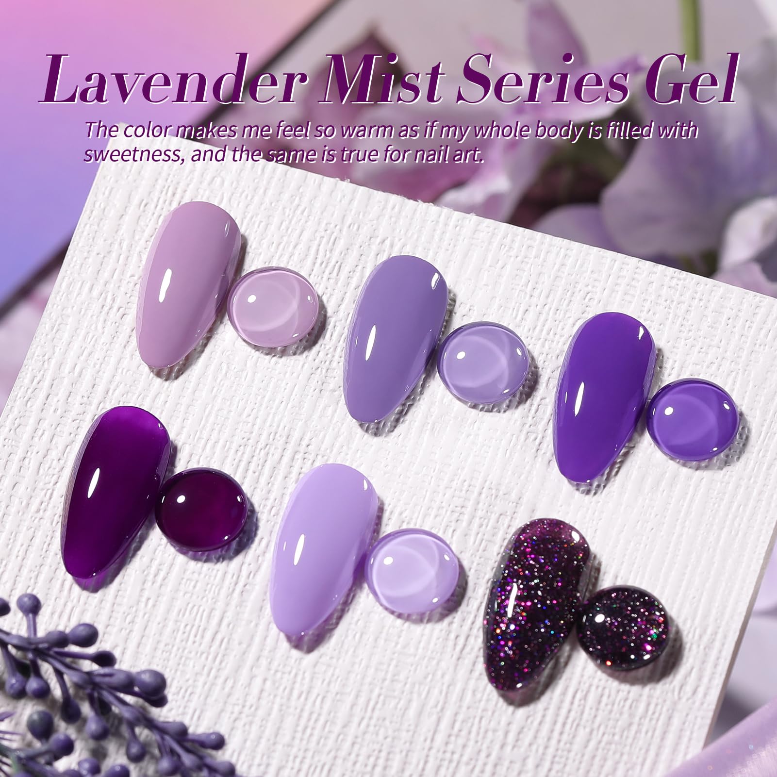 Born Pretty Purple Gel Nail Polish Set lavender bottle highlights creamy formula for smooth application