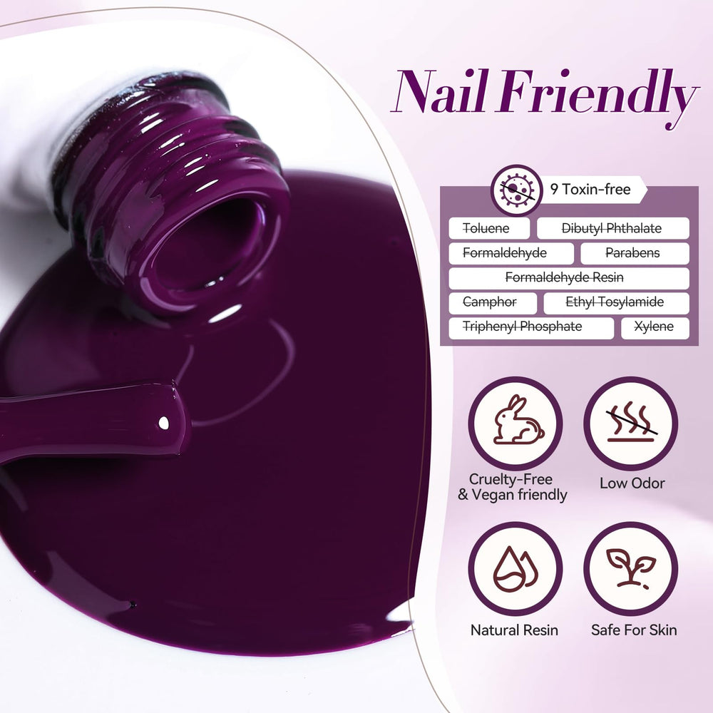Born Pretty Purple Gel Nail Polish Set packaging presents gift ready presentation