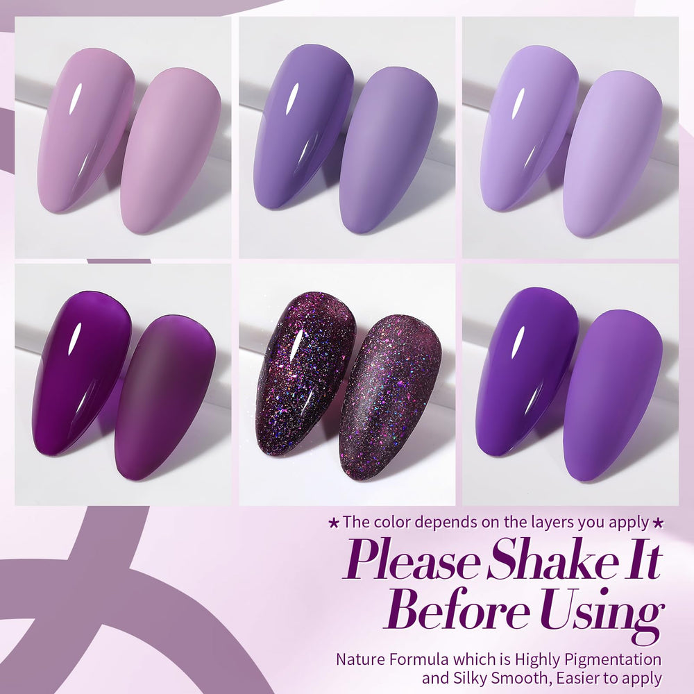 Born Pretty Purple Gel Nail Polish Set deep plum bottle emphasizes long lasting color appeal