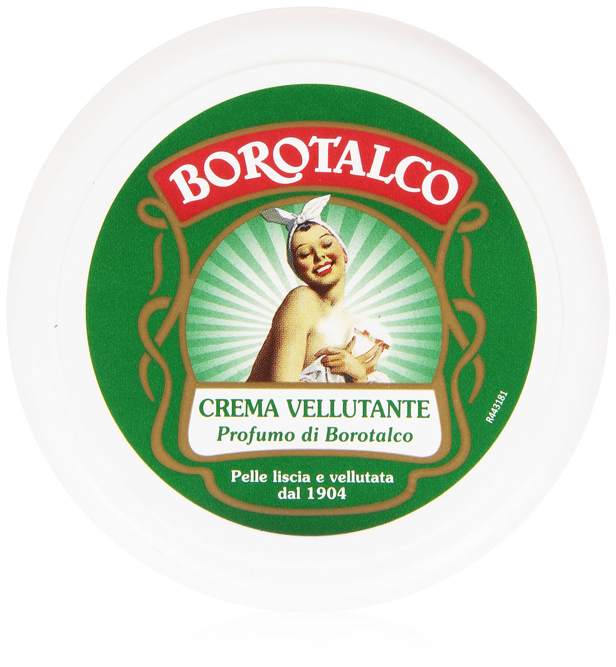 Borotalco scented smoothing cream 150ml close-up showing velvety texture and hydration.