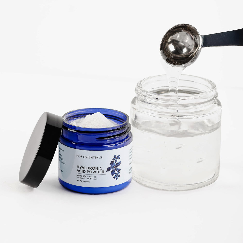 Bos Essentials finished serum glow after application demonstrating hydration benefits