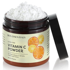Bos Essentials Ultra Fine Vitamin C Powder bottle for DIY serums