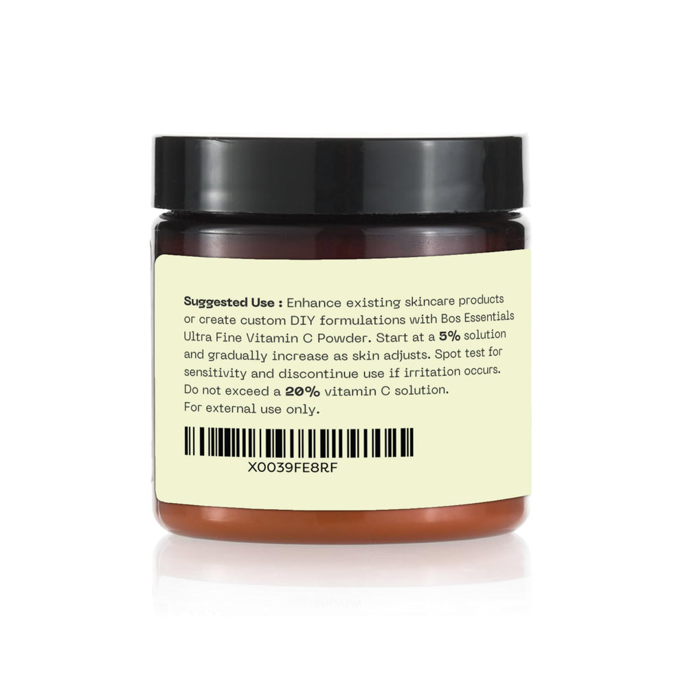 Bos Essentials Vitamin C Powder used at 5–10 percent concentration in formulas