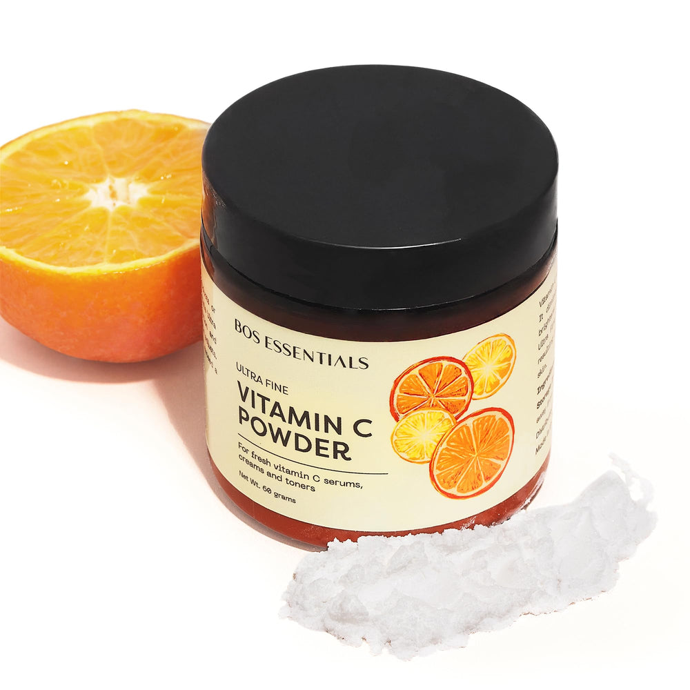 Bos Essentials Vitamin C Powder blended with aloe vera for a gentle mix