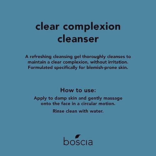 Boscia Clear Complexion Cleanser pump close-up for daily pore cleansing.