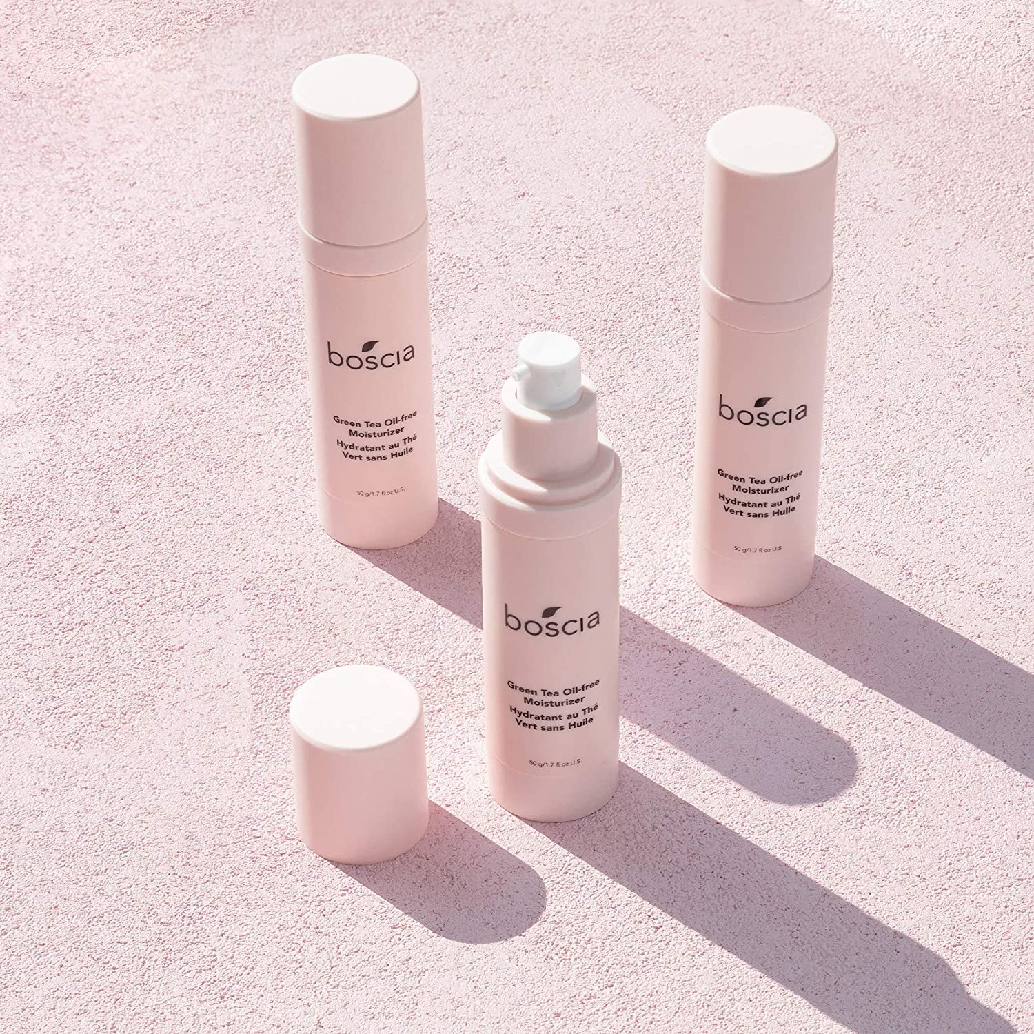 boscia Green Tea Oil-Free Moisturizer packaging emphasizes vegan cruelty-free skincare