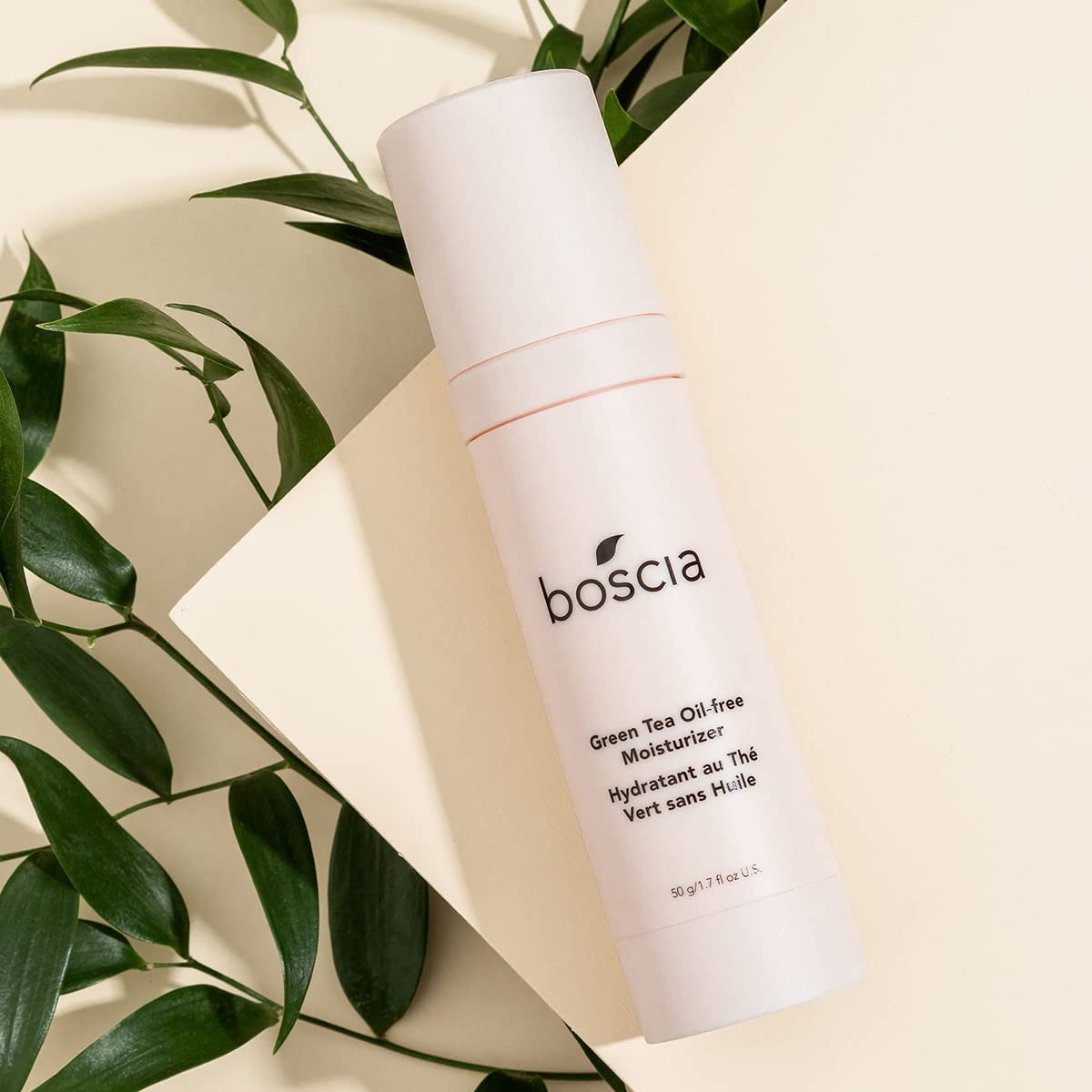 boscia Green Tea Oil-Free Moisturizer texture closeup highlights lightweight, non-greasy feel