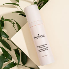 boscia Green Tea Oil-Free Moisturizer texture closeup highlights lightweight, non-greasy feel