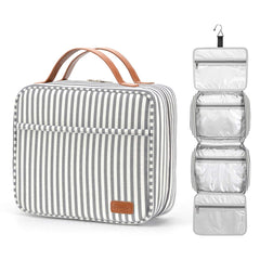 Bosidu Hanging Travel Toiletry Bag main compartments for organized packing.