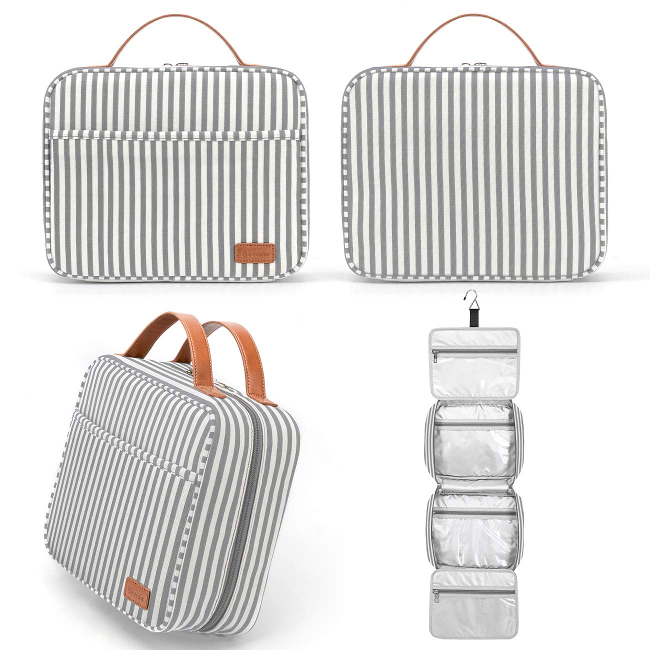Bosidu organizer interior features mesh pockets for neat item separation.