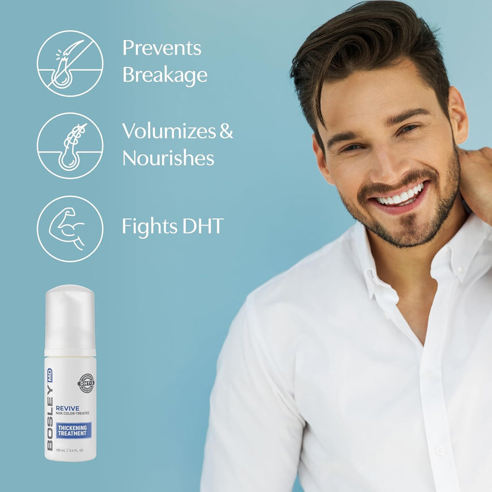 BosleyMD packaging box signals premium hair care in a simple routine.