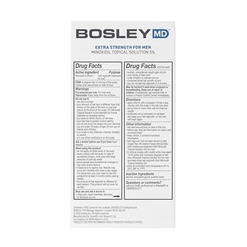 BosleyMD minoxidil application close-up showing precise drops