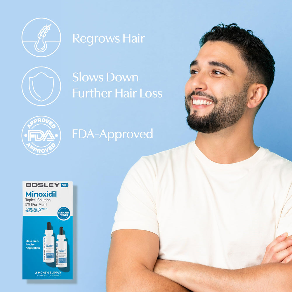 BosleyMD vegan sulfate-free label emphasizes clean formula